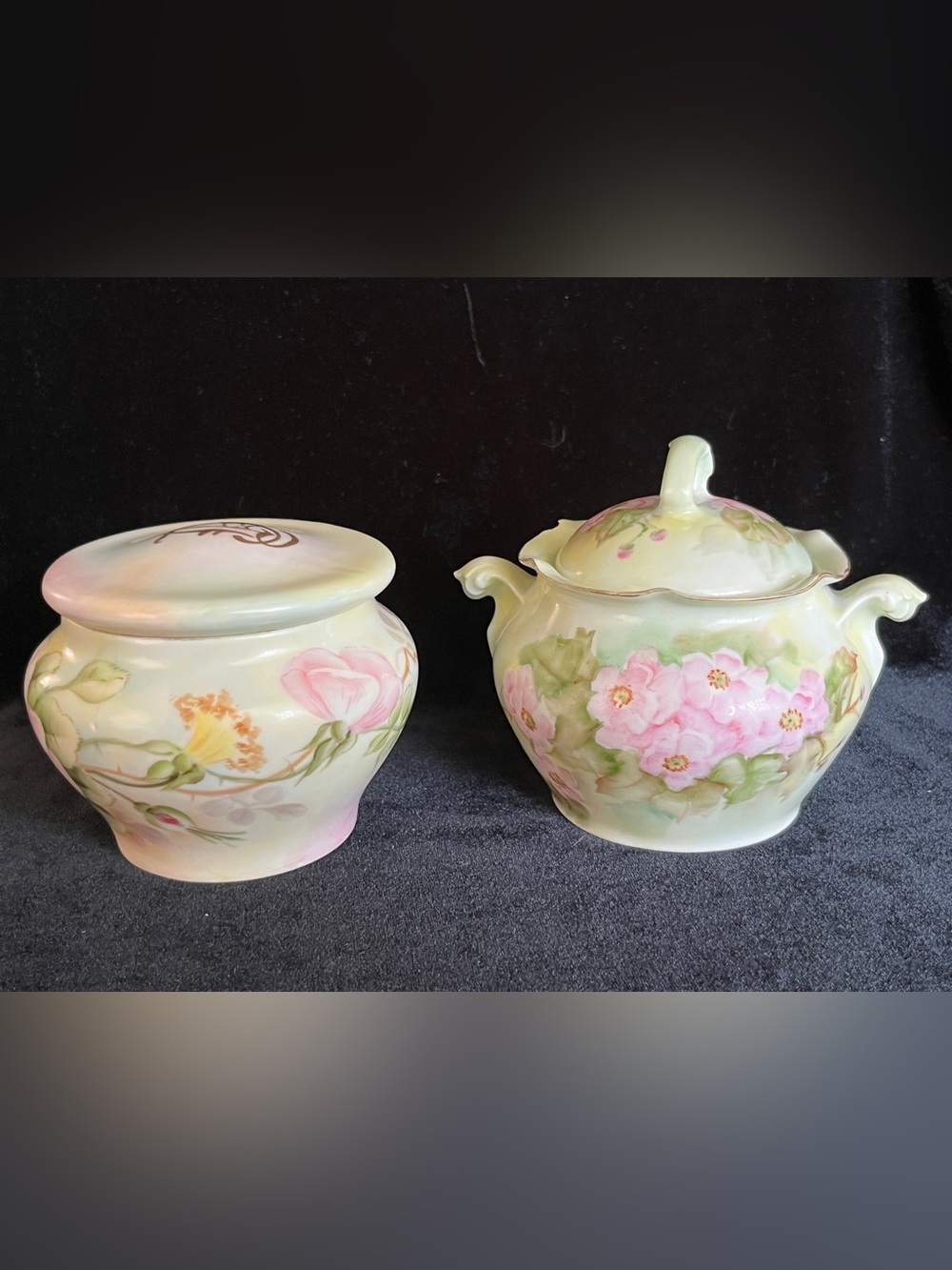 🖤 Haviland & Co Limoges Prussia Vintage Hand Painted Floral Dresser Box READ